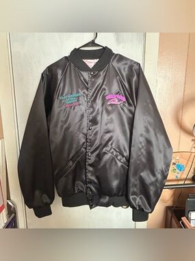 Vintage Cardinal Casino Black Bomber Jacket with Cast Member Name
